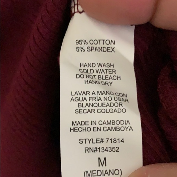 NWT Ambiance Maroon Bodysuit - Picture 7 of 7